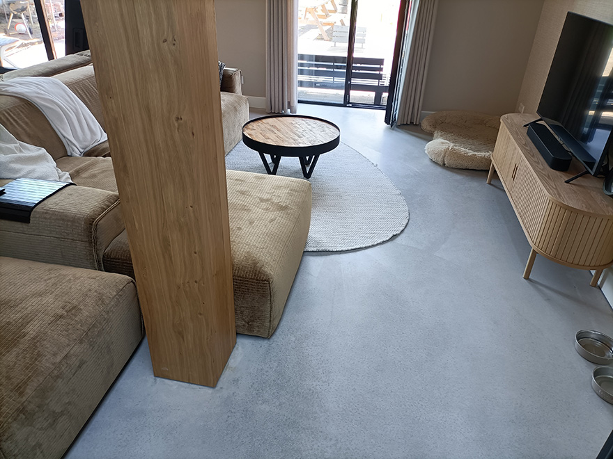 Project met gestorte betonvloer